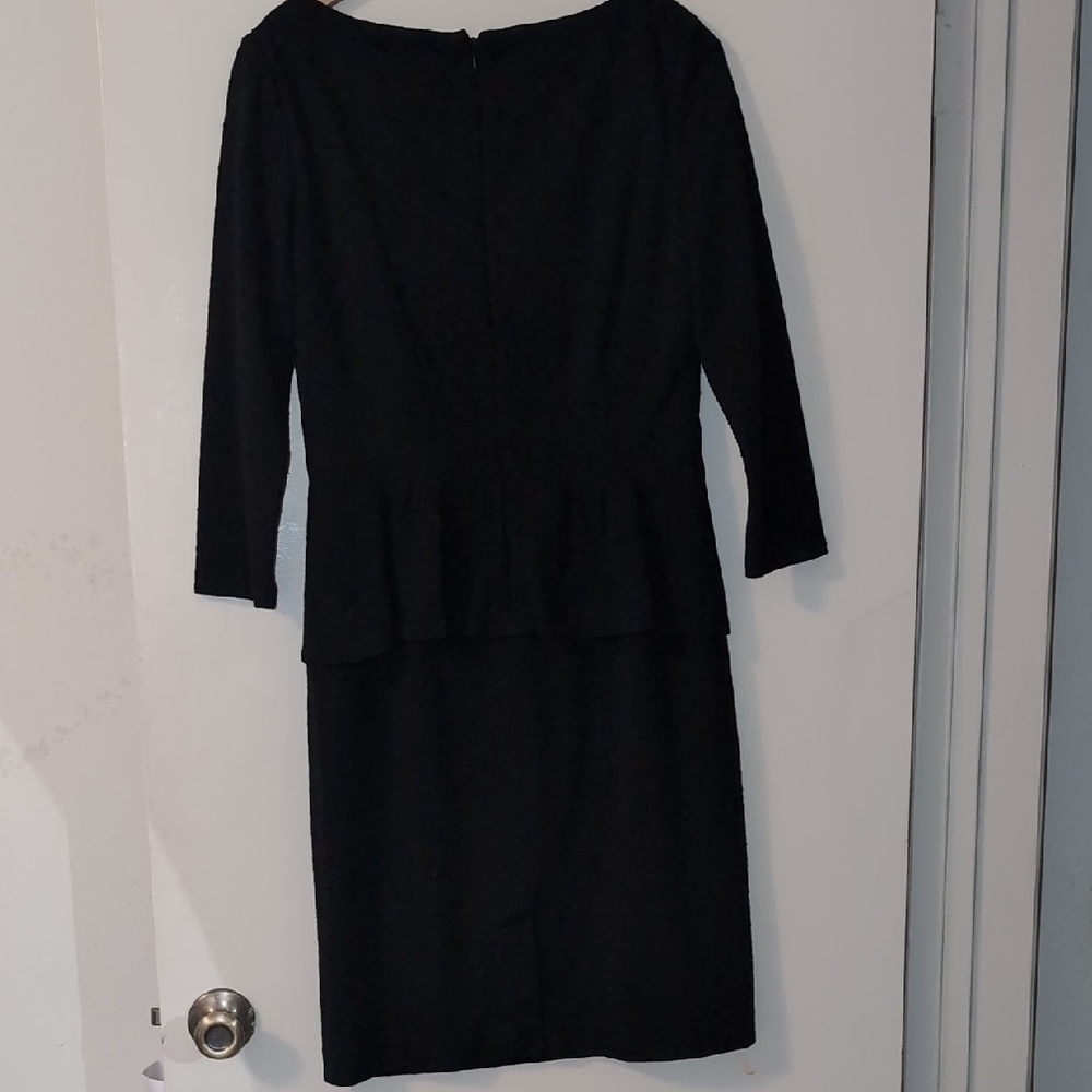 Ralph Lauren Black Sheath Dress with Bateau Neckline Size 10